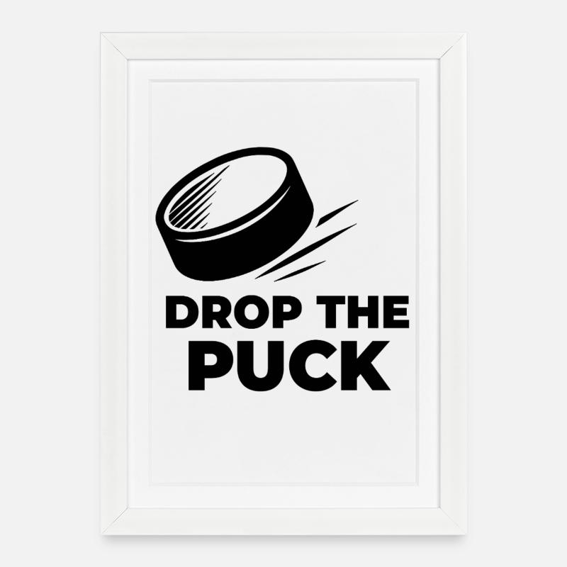 DROP_THE_PUCK - Framed poster (27 × 37 cm) - white