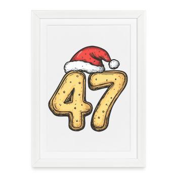 47 Number Cookie Christmas - Framed poster (27 × 37 cm) - white - Front
