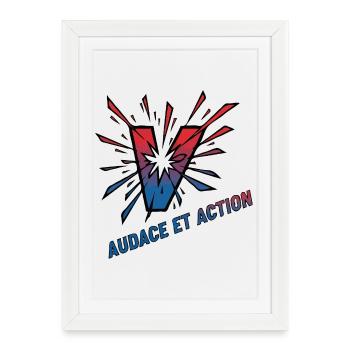 Audace et Action Vibes - Affiche encadrée (27 × 37 cm) - blanc - Devant