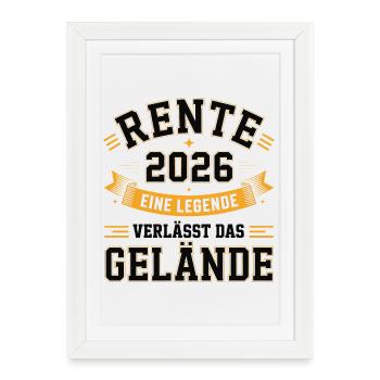 Pension 2026 Une légende quitte le site - Affiche encadrée (27 × 37 cm) - blanc - Devant