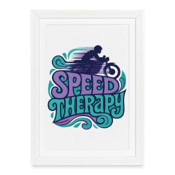 Speed Therapy - Moto - Affiche encadrée (27 × 37 cm) - blanc - Devant