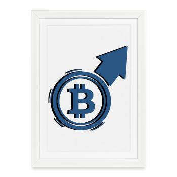 Bitcoin Bull Run Arrow To The Moon - Affiche encadrée (27 × 37 cm) - blanc - Devant
