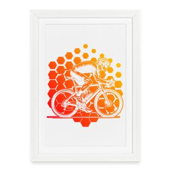 Graphique vélo de route pour vélo de route - Affiche encadrée (27 × 37 cm) - blanc - Devant
