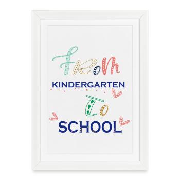 Maternelle - Affiche encadrée (27 × 37 cm) - blanc - Devant