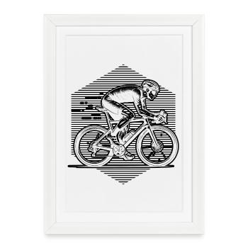 Purist road bike theme - Framed poster (27 × 37 cm) - white - Front