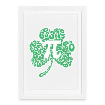 Symbole du trèfle Pi, jour de la Saint-Patrick - Affiche encadrée (27 × 37 cm) - blanc - Devant