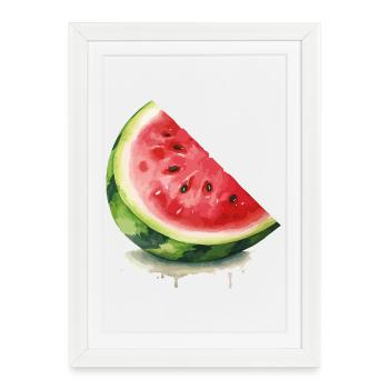 Watercolor Watermelon Slice - Framed poster (27 × 37 cm) - white - Front