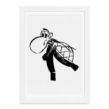Caution Turtle - Framed poster (27 × 37 cm) - white - Front