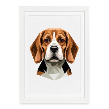 Beagle Puppy Beagles Cute Dog English Beagle - Framed poster (27 × 37 cm) - white - Front