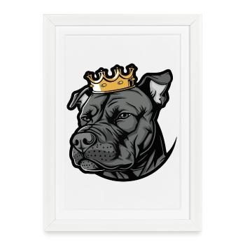 Couronne de chien Staffordshire Bull Terrier - Affiche encadrée (27 × 37 cm) - blanc - Devant