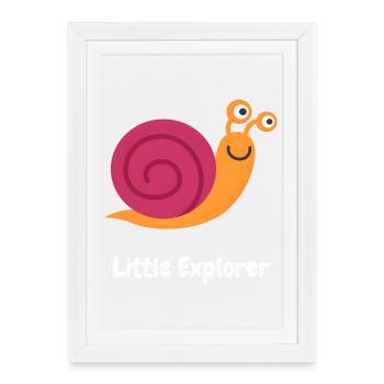 Little Explorer: Cute Snail for Little Explorers - Framed poster (27 × 37 cm) - white - Front