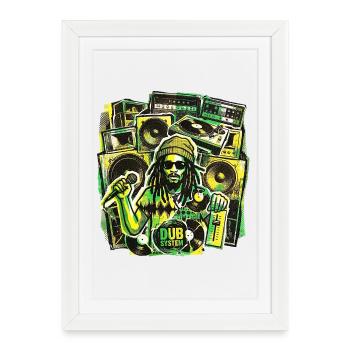 Dub Reggae Soundsystem - Framed poster (27 × 37 cm) - white - Front
