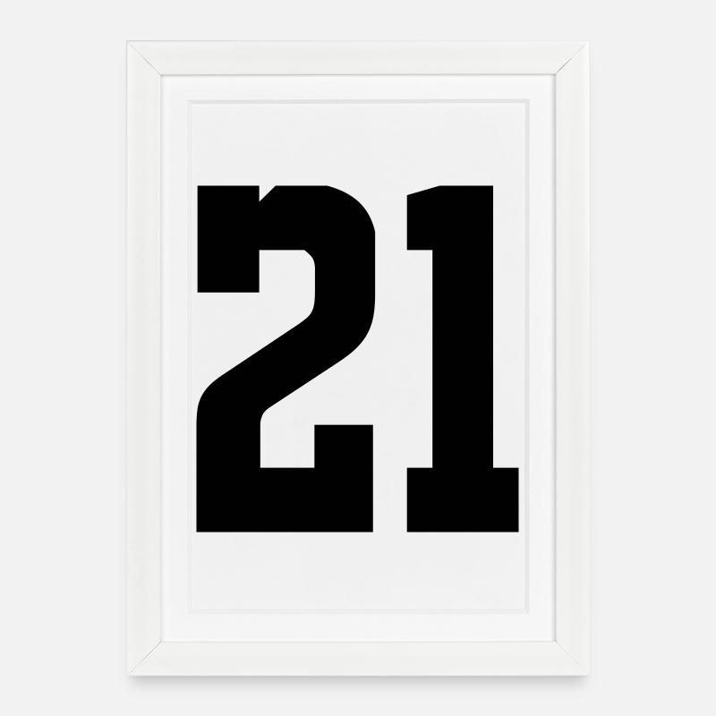 21 - Gerahmtes Poster (27 × 37 cm) - Weiß