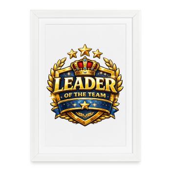 Leader of the Team Crown Badge - Framed poster (27 × 37 cm) - white - Front