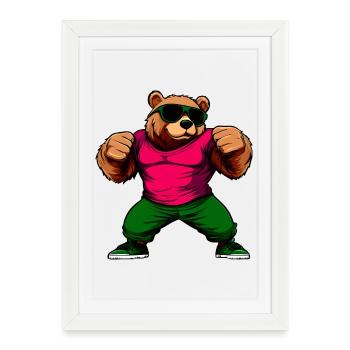 Bears Fitness - Affiche encadrée (27 × 37 cm) - blanc - Devant