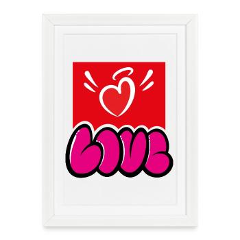 J’adore l’art de rue - Affiche encadrée (27 × 37 cm) - blanc - Devant