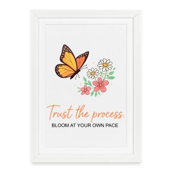 Butterfly Bloom : Faites confiance au processus - Affiche encadrée (27 × 37 cm) - blanc - Devant