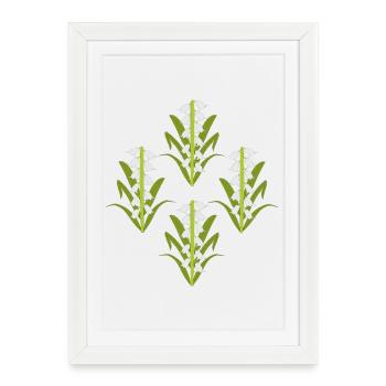 Fleur de naissance de mai, muguet-de-vallée - Affiche encadrée (27 × 37 cm) - blanc - Devant