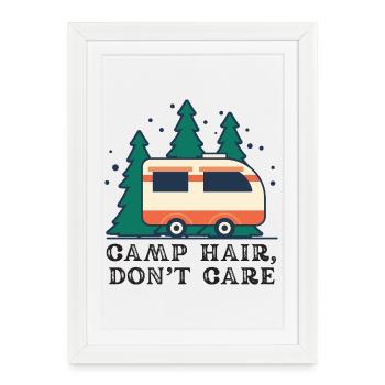 Campeur de Camp Hair Don’t Trust - Affiche encadrée (27 × 37 cm) - blanc - Devant
