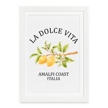 T-shirt Limoncello Côte Amalfitaine Italie - Affiche encadrée (27 × 37 cm) - blanc - Devant