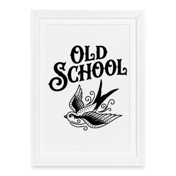 Tatuage à l’ancienne - Affiche encadrée (27 × 37 cm) - blanc - Devant