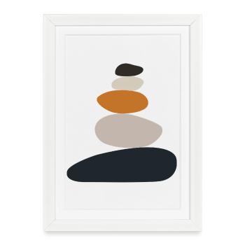 Stone Stack Zen Balance - Framed poster (27 × 37 cm) - white - Front