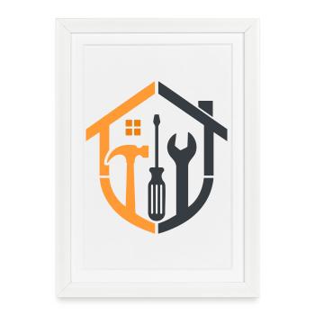 Caretaker Coat of Arms – Craftsman Logo - Framed poster (27 × 37 cm) - white - Front
