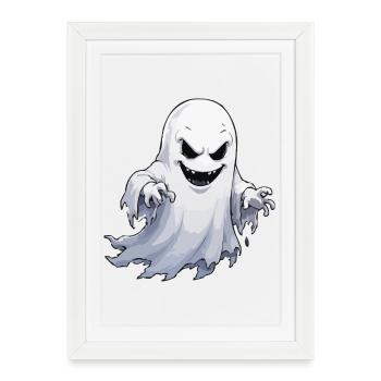 Haunted Ghost: Cheeky Night Creature - Framed poster (27 × 37 cm) - white - Front