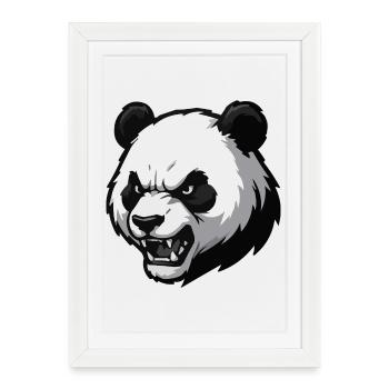 Imprimer vectoriel Angry Panda - Affiche encadrée (27 × 37 cm) - blanc - Devant