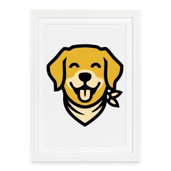 Bandeau de chien Golden Retriever Randonneur de randonnée - Affiche encadrée (27 × 37 cm) - blanc - Devant