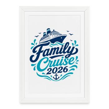 Motif croisière familiale 2026 - Affiche encadrée (27 × 37 cm) - blanc - Devant