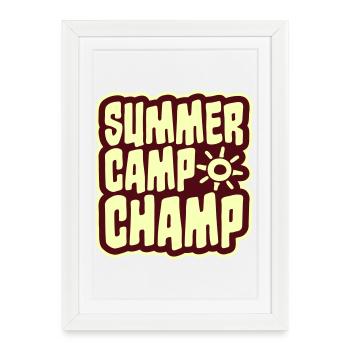 Summer Camp Champ Fun Kids Outdoor Adventure - Framed poster (27 × 37 cm) - white - Front