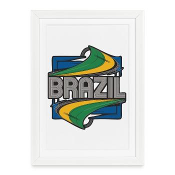 Brésil - Affiche encadrée (27 × 37 cm) - blanc - Devant