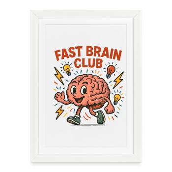 Fast Brain Club Illustration - Affiche encadrée (27 × 37 cm) - blanc - Devant