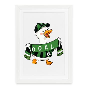 Funny Soccer Goose Goal Celebration Football Fan - Framed poster (27 × 37 cm) - white - Front