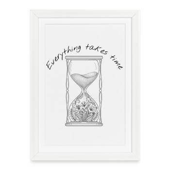 Tout prend du temps Sablier - Affiche encadrée (27 × 37 cm) - blanc - Devant