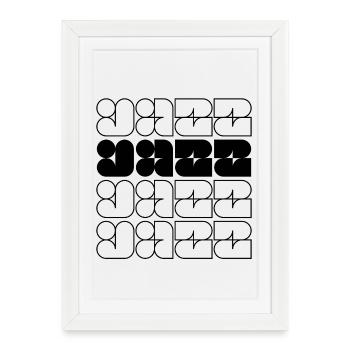 Logo Modern Jazz - Affiche encadrée (27 × 37 cm) - blanc - Devant