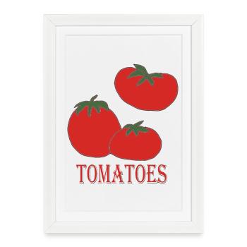 Logo rétro du Tomato Trio - Affiche encadrée (27 × 37 cm) - blanc - Devant