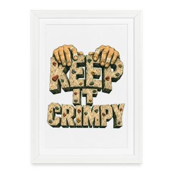 Keep It Crimpy Climbing Boulder Handle Crimp Rock - Framed poster (27 × 37 cm) - white - Front