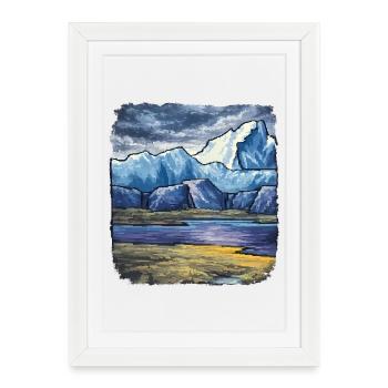 Aventure Arctique – Illustration rétro - Affiche encadrée (27 × 37 cm) - blanc - Devant