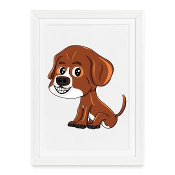 Chiot - Affiche encadrée (27 × 37 cm) - blanc - Devant