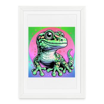 Gecko - Framed poster (27 × 37 cm) - white - Front