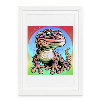Gecko - Framed poster (27 × 37 cm) - white - Front