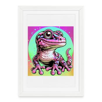 Gecko - Framed poster (27 × 37 cm) - white - Front