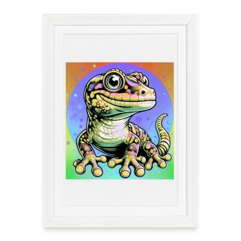 Gecko - Framed poster (27 × 37 cm) - white - Front
