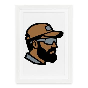 Craftsman Profile Logo - Framed poster (27 × 37 cm) - white - Front