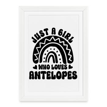 Antelope Retro Rainbow - Framed poster (27 × 37 cm) - white - Front