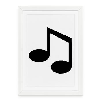 Music note - Framed poster (27 × 37 cm) - white - Front