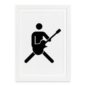 gitarrist bassist - Framed poster (27 × 37 cm) - white - Front