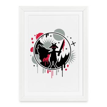 The wolf and the goat - Framed poster (27 × 37 cm) - white - Front